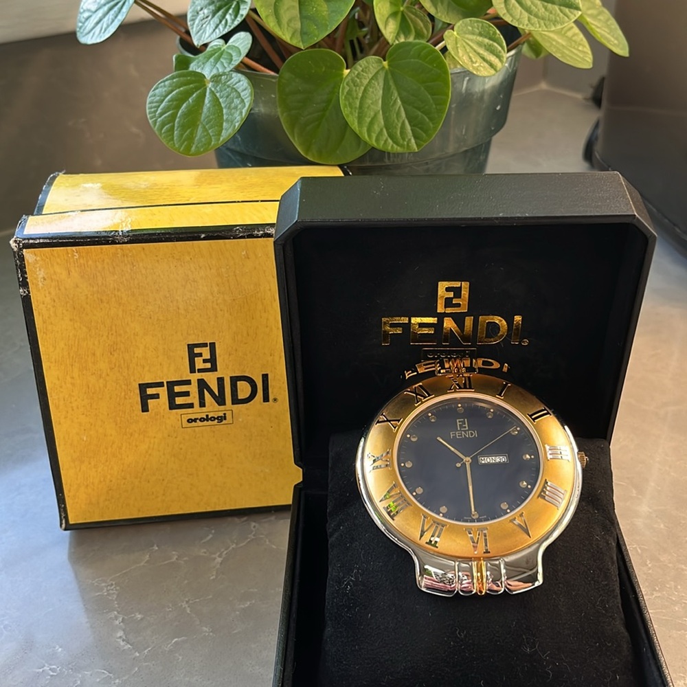FENDI - authentic desk clock.  Never been out of the box except to photograph.